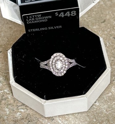 Brilliance Fine Jewelry Sterling Silver 1 CT TW Lab Grown Diamond Ring, Sz 7 NEW
