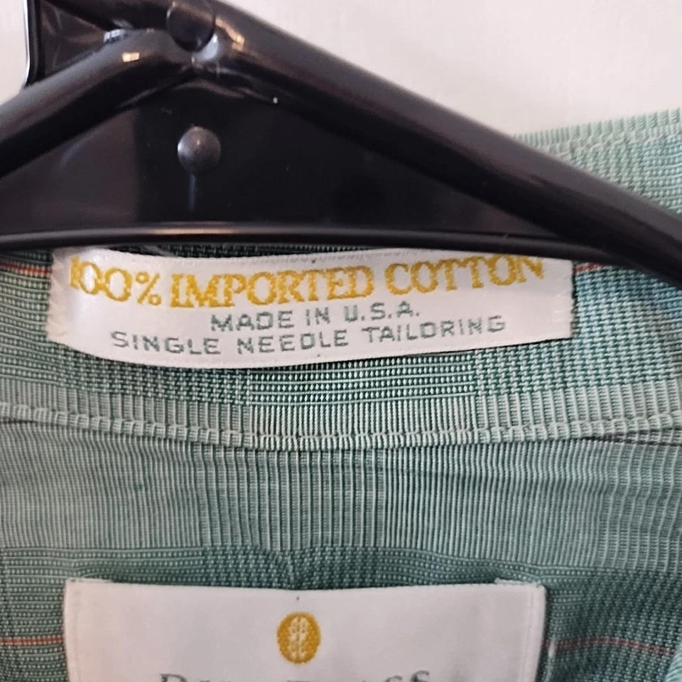 Camisa de vestir Bill Blass para hombre manga larga con botones, talla 16 34/35 hecha en EE. UU. Foto 4 de 4