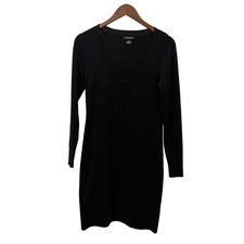 Club Monaco Women’s Black Knit Sweater Dress Size Medium Long Sleeve Bodycon