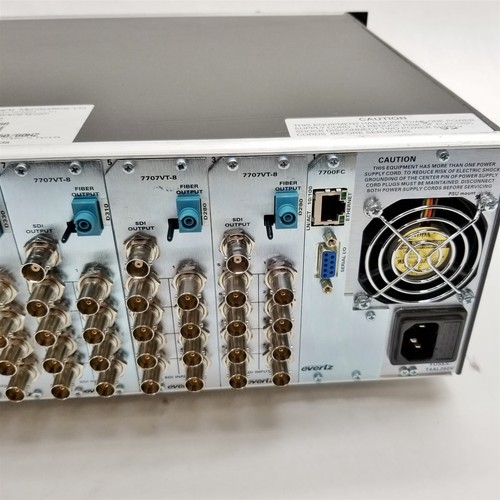 Evertz 7700FR-C Multriframe Distribution Chassis w/ 7700FC 7707VR-8 6*7707VT-8 - Picture 8 of 9