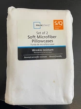 Mainstays 2-Pack Microfiber Pillowcases, 20x32, Arctic White