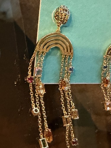 Kurt Geiger London Crystal Chain Chandelier Earrings NWT - Picture 9 of 9