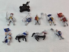 Safari Ltd Medieval Knights Mini Figures Horse Fantasy Toy Lot Of 8 Red  Blue