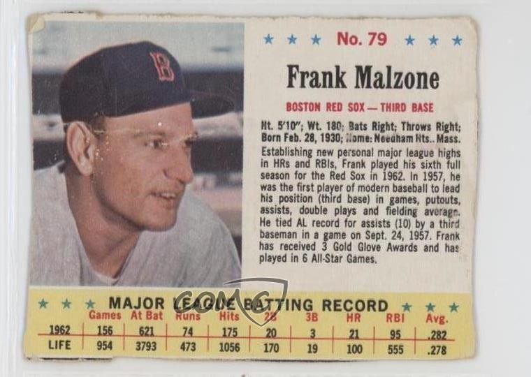 1963 Jell-O Frank Malzone #79 z6d