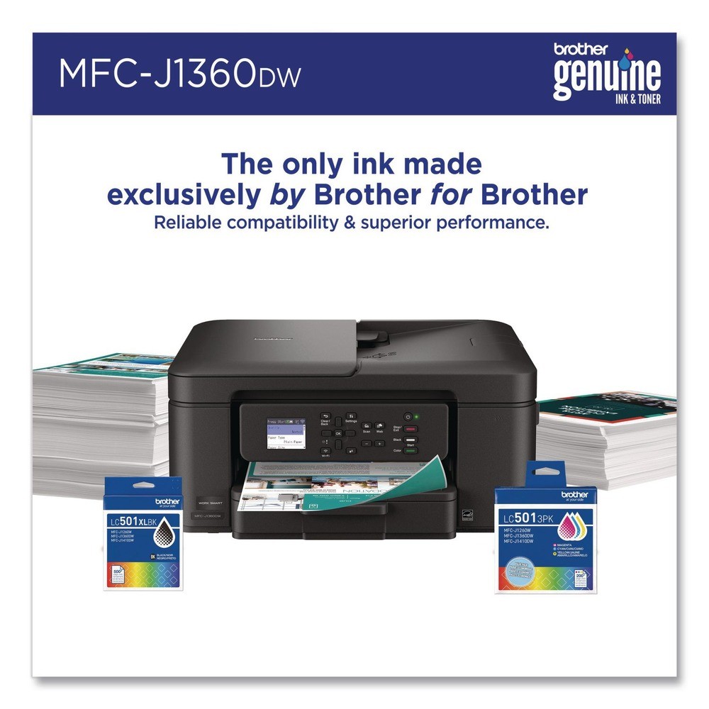 Brother MFCJ1360DW Work Smart 1360 Wireless Color Inkjet AIO Printer New