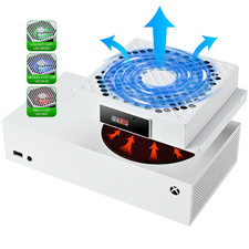 For Xbox Series S Cooling Fan LED Temperature Display RGB Auto Speed Control