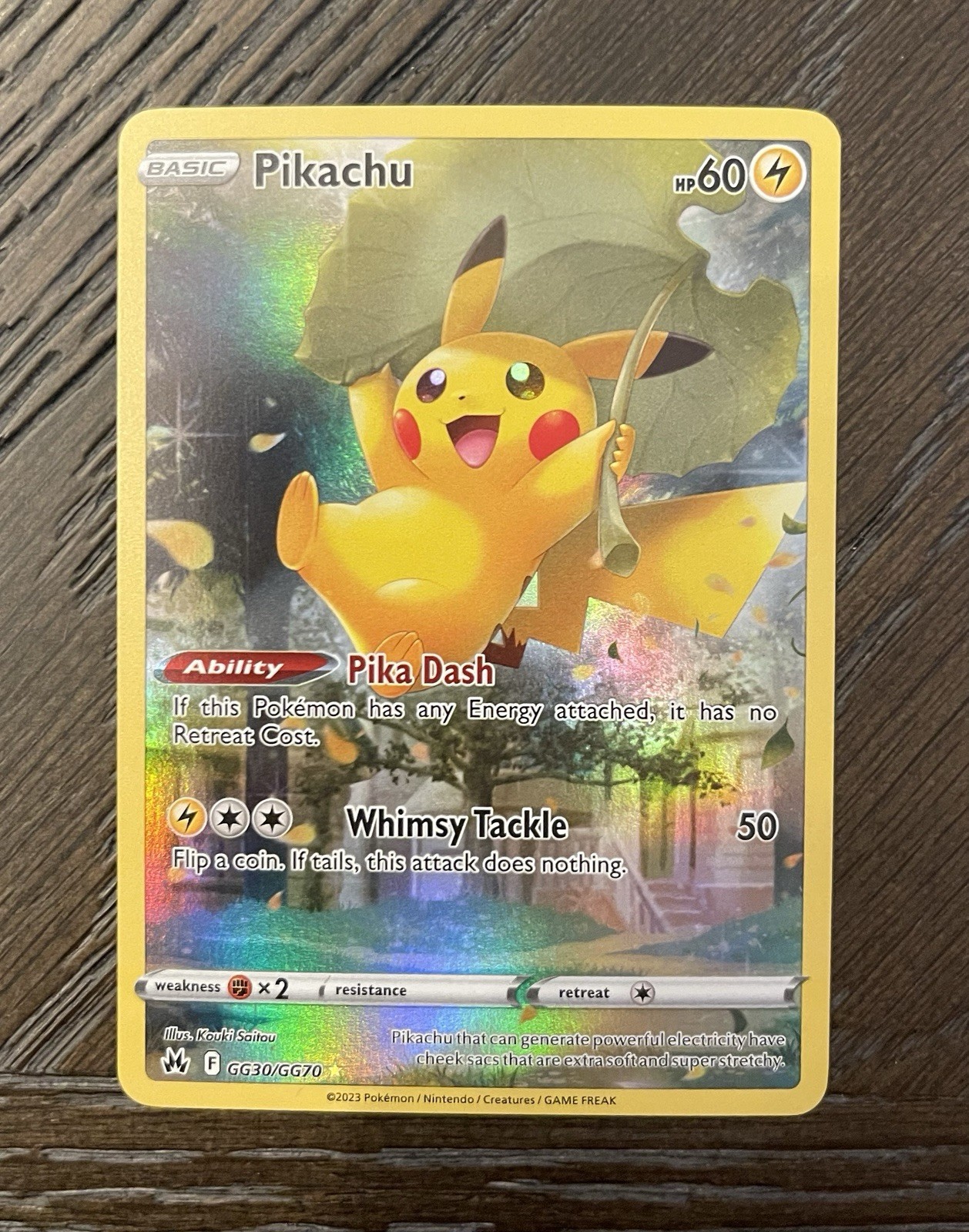 Pikachu GG30/GG70 NM Pokémon Card – Crown Zenith Galarian Gallery Holo