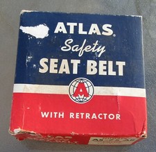 Vintage Atlas Safety Seat Belt With Retractor As-75 Ar Color Black Unused Nos