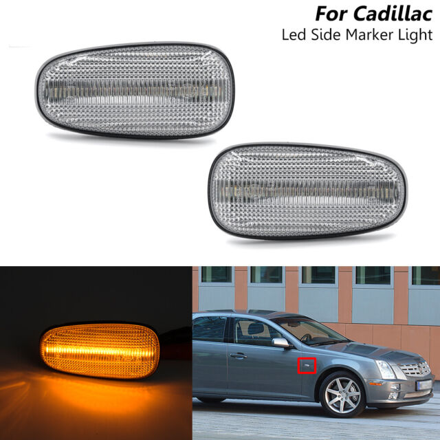 Clear LED Fender Side Marker Turn Signal Light For Cadillac STS STS-V 2005-2011