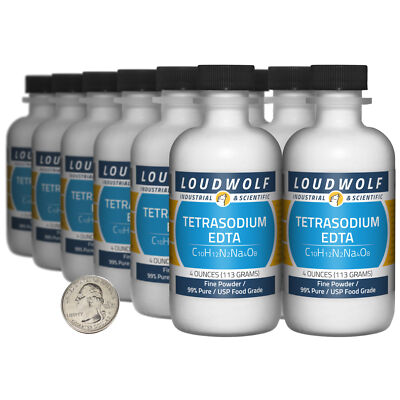 Tetrasodium EDTA / 3 Pounds / 12 Bottles / 99% Pure USP Food Grade / Fine Powder