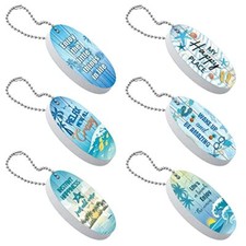 6 Pcs Floating Keychain Oval Float Key Ring for Boating Fishing Sailing