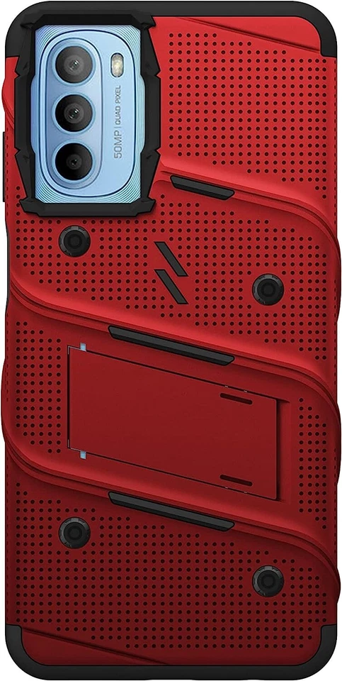 ZIZO BOLT 捆绑包 MOTO G 5G (2022) 外壳 带 TEMPERED GLASS 红色和黑色 — 第 3/4 张图片