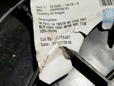 Copperfield #14awg 19x27 BC-5W2/THHW 1015 PVC Hook-up Wire Cable Black /100ft