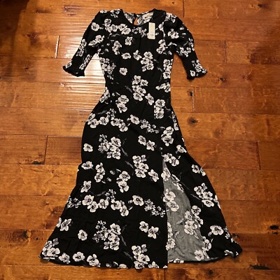 Francesca's Mi Ami Black and White Floral Dress $54 Small NWT Boutique Fast Ship