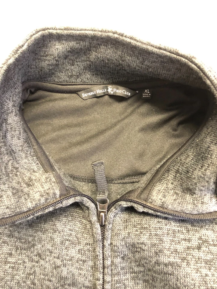 Толстовка мужская Beverly Hills Polo Club очень большая на молнии вязаная с флисовой подкладкой - Изображение 2 из 4
