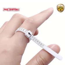 2pcs Plastic Ring Size Measuring Tool – Reusable 1–17 USA Finger Gauge - NEW