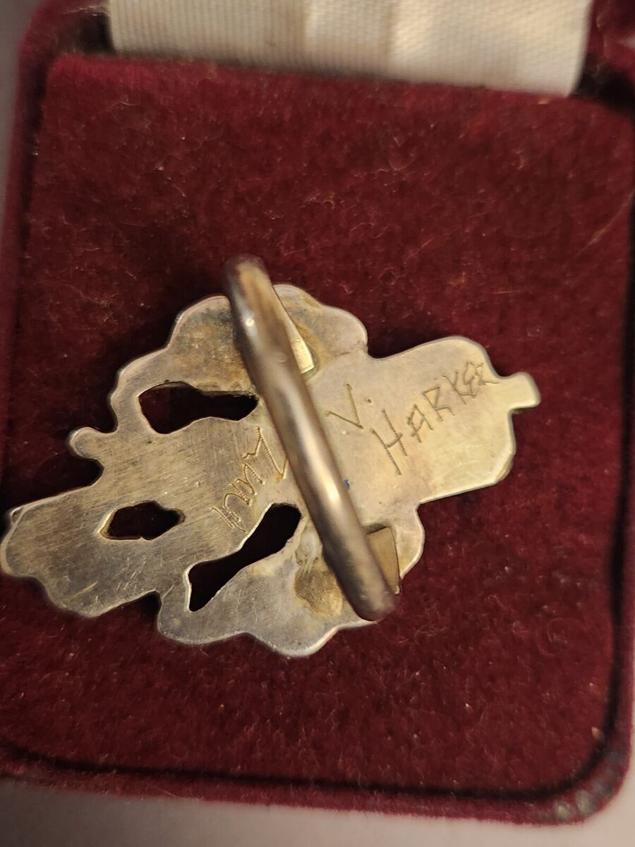 Vintage Signed Zuni L & V Harker Eagle Man Sterling Silver Vintage Signed Zuni L & V Harker Eagle Man Sterling Silver