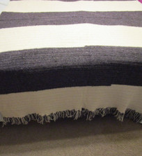 Heavy AFGHAN/Double/Throw-Brown Tan with Fringe-Handmade Crocheted