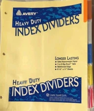 27x LOT- New Avery Heavy Duty Index Dividers SEALED Packages free shpg