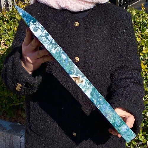 10.97LB Natural Water Grass Agate Wide Column Crystal Energy Column - 第 14/14 張圖片