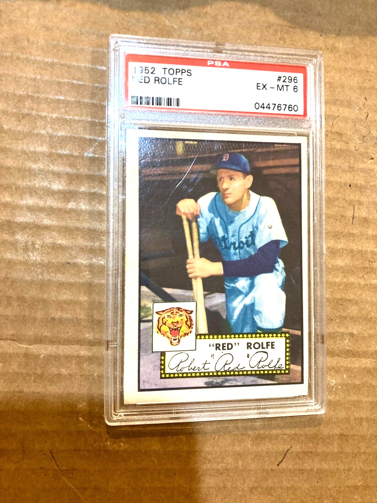 1952 Topps BASEBALL CARD  #296  RED ROLFE PSA 6 EX-MT