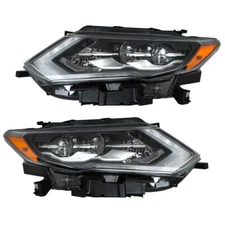 For 2017 2018 2019 2020 Nissan Rogue Left&Right Side Headlight Assembly LED Type