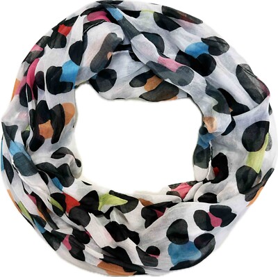 Leopard Seide Loop Schal Frühling Rundschal Sommer Herbst Leicht Silk Leo Animal