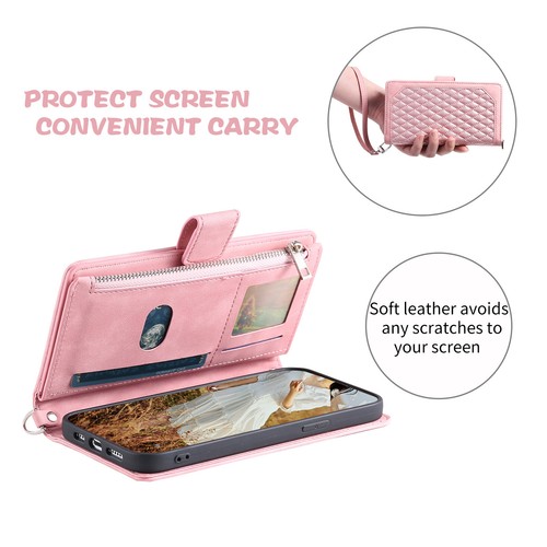 For iPhone 16 Pro Max 15 14 13 12 11 XR 8Plus Crossbody Zipper Wallet Phone Case - Picture 29 of 81
