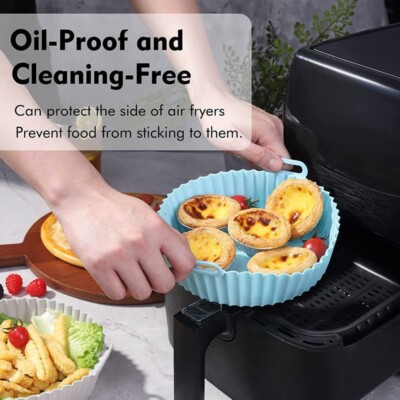 Air Fryer Silicone Pot Baking Basket Oven Non Stick Reusable