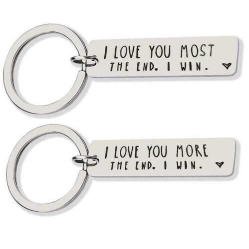 I Love You More Most The End I Win Keychain - XMAS Christmas Keyring - Wife Gift - Foto 1 di 10