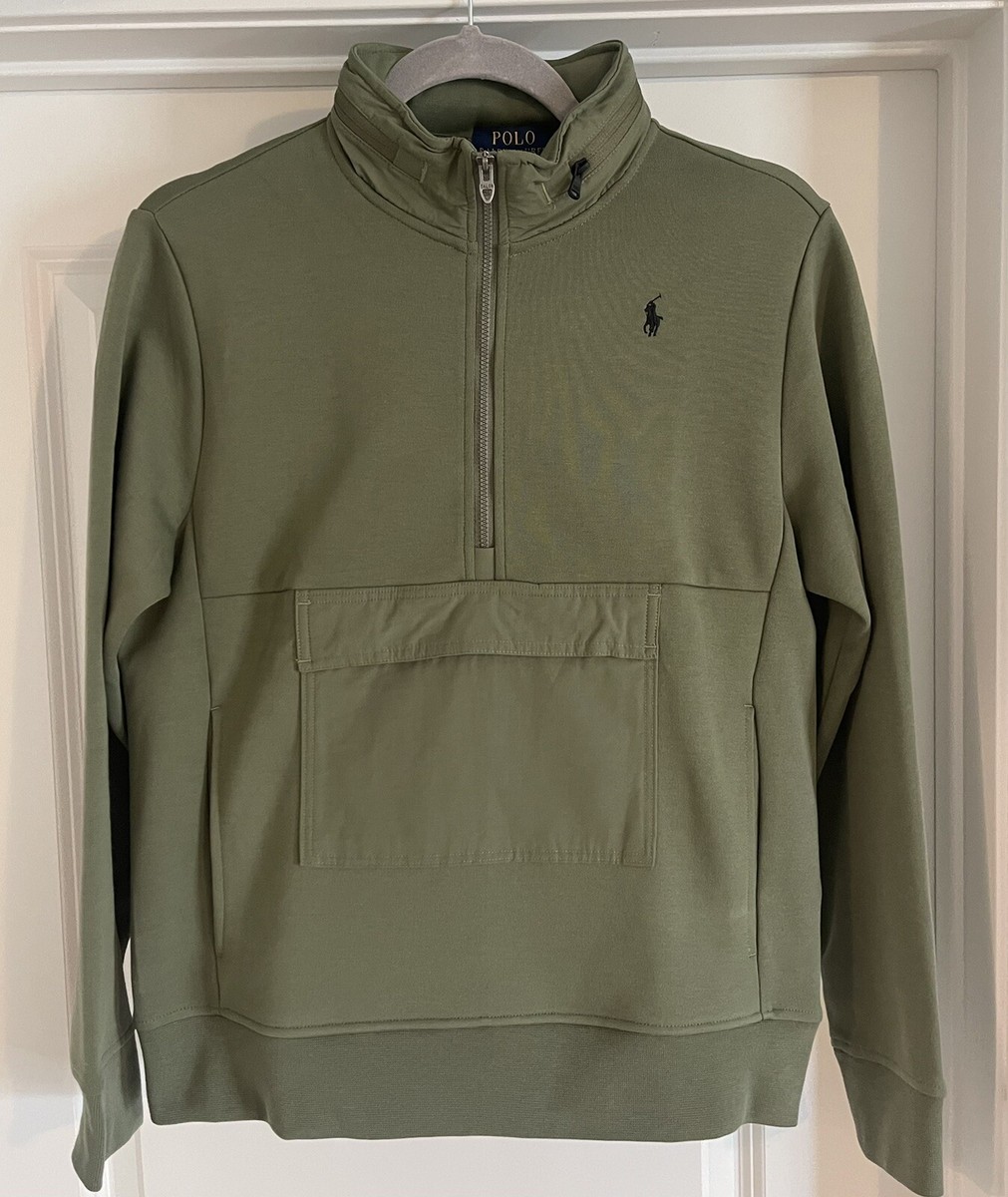 Polo Ralph Lauren Boys Half Zip Pocket Sweatshirt Green Polo Ralph Lauren Boys Half Zip Pocket Sweatshirt Green