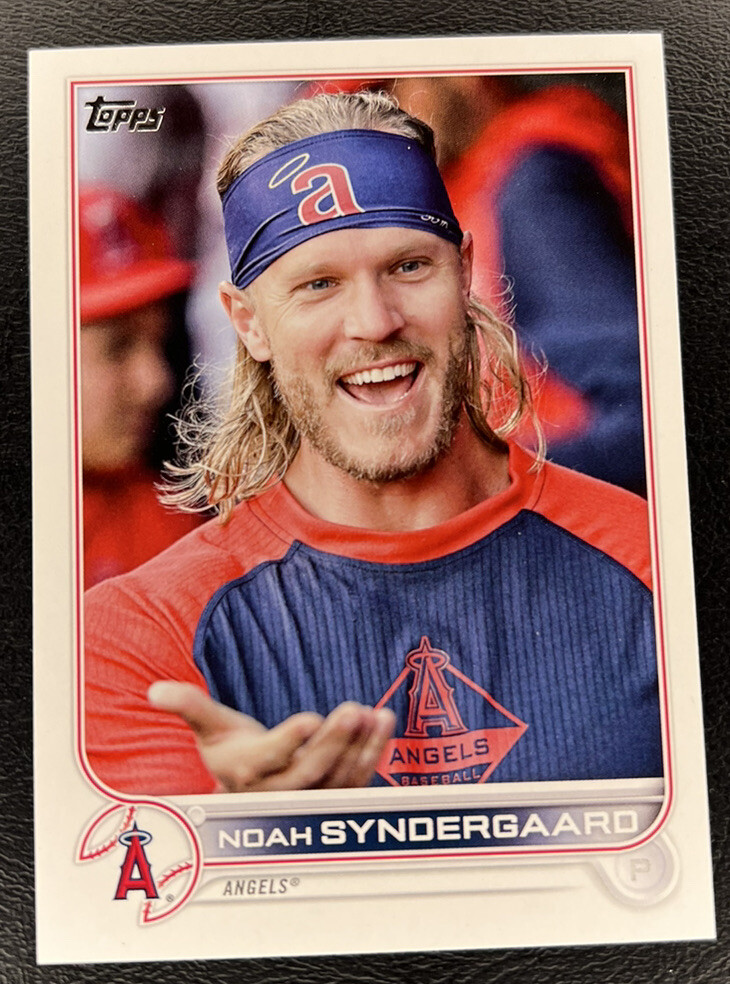 2022 TOPPS UPDATE #US128 NOAH SYNDERGAARD SP SHORT PRINT VARIATION LA ANGELS