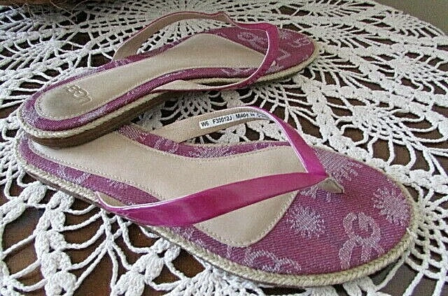 Scarpe infradito UGG Australia Allaria lampone rosa vernice pelle 6 MED NUOVE
