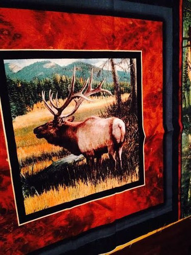 Ron Van Gilder ELK Lookout Peak Cotton Fabric Pillow Panel Set Hunting Cabin H43 - Picture 5 of 11