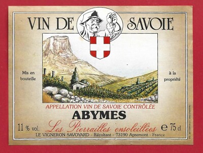 104-56 Weinetikett SAVOIE ABYMES Les Pierrailles ensoleilles VIGNERON SAVOYAR
