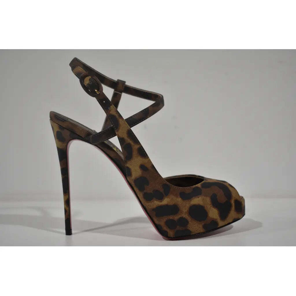 Christian Louboutin Jenlove Alta 120 Brown Strap Platform Sandal