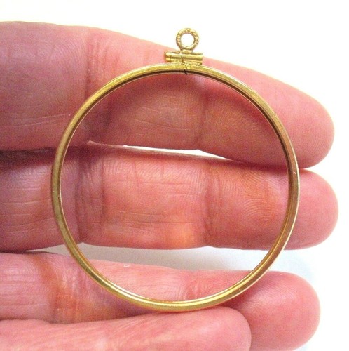 GOLD FILLED COIN BEZEL PENDANT 38 MM 1 
