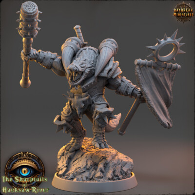 Crocodile Man Warrior Firstmate Cranmer - Daybreak Miniatures - Beastmen