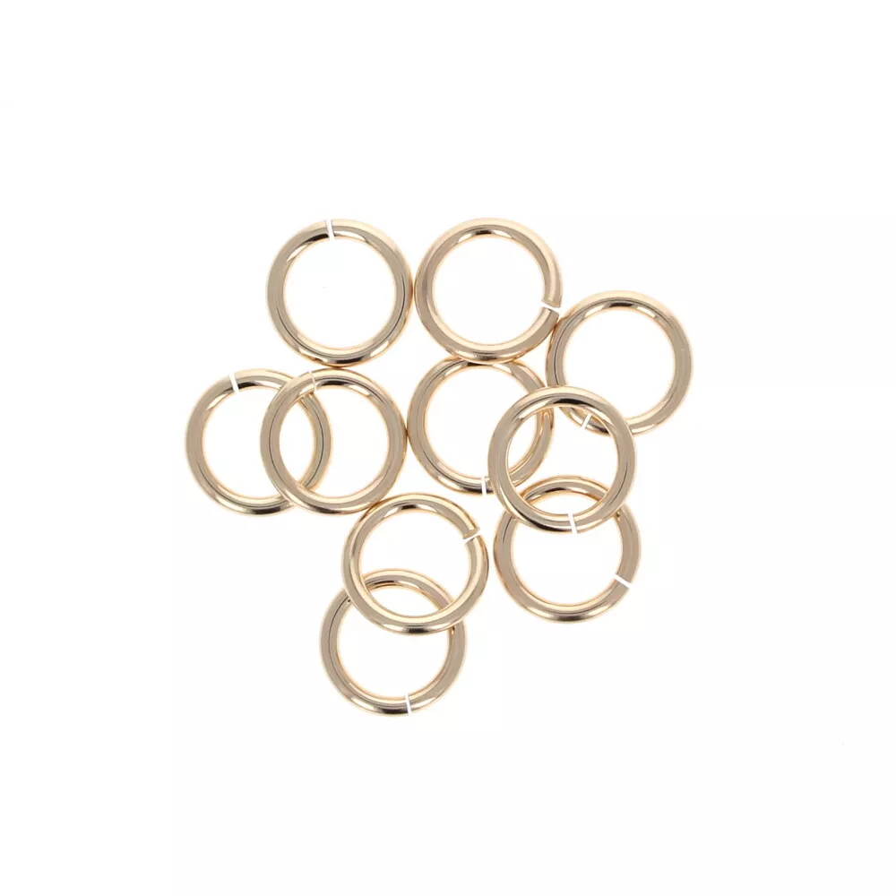 10pc, 7mm Gold Jump Rings, 18 gauge, 14kt Gold Filled, Open Jump Rings,  Thick Op