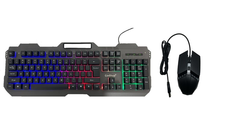 GADIHUA Backlit Mechanical Gaming Keyboard & Mouse Set Wired RGB LED Universal