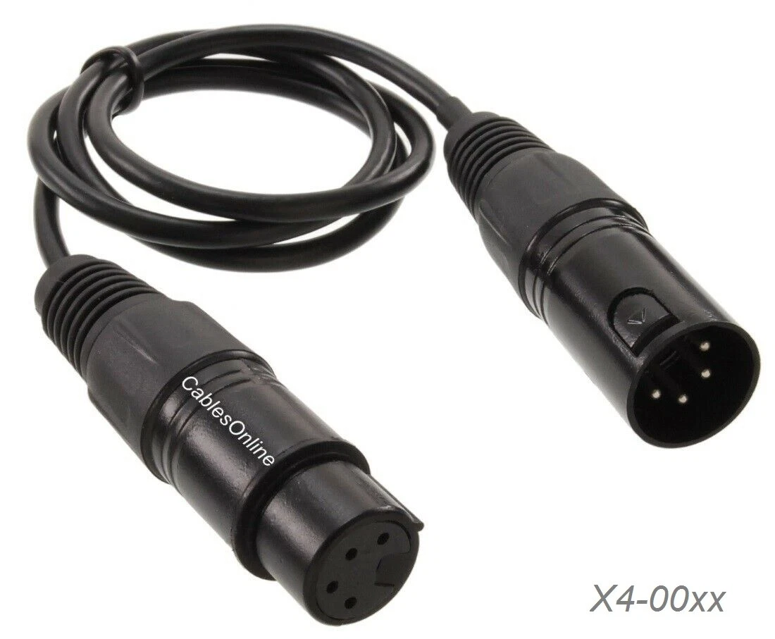 Set Connettori XLR 4 Pin &ndash; 1 Maschio + 1 Femmina, Diametro 12mm, Montaggio A Telaio