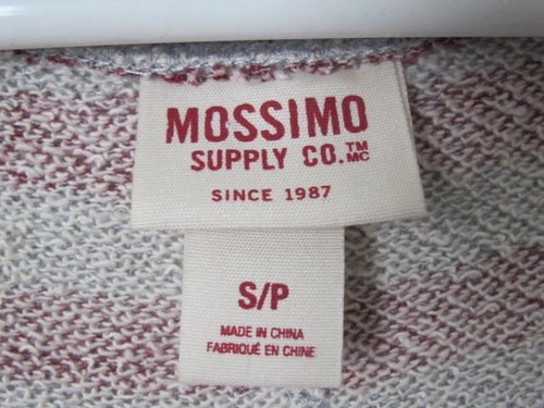 Mossimo Grey Red Striped Hi-Lo Lounge Sweatshirt Size Small Petite Cozy Soft - Picture 5 of 12