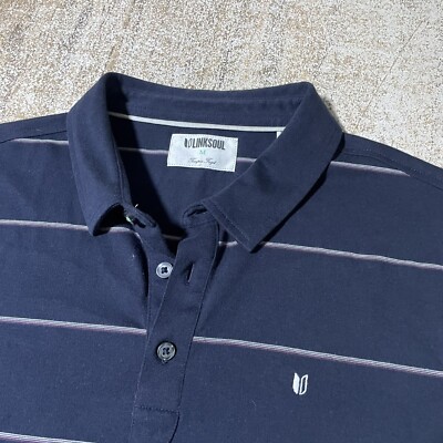 Linksoul Golf Men's Premium Striped Polo Shirt Size M #28833 | eBay
