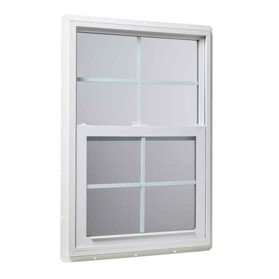 TAFCO WINDOWS Single Hung Vinyl Insulated Window W/ Grids 23.5'' x 35.5'' in White