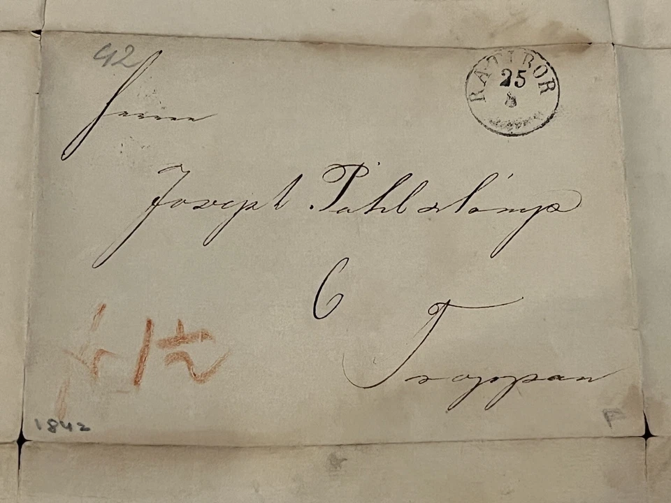 RARE 1842 RATIBOR GERMANY STAMPLESS COVER SENT TO TZAPOPAN (ZAPOPAN) MEXICO - Image 2 of 4