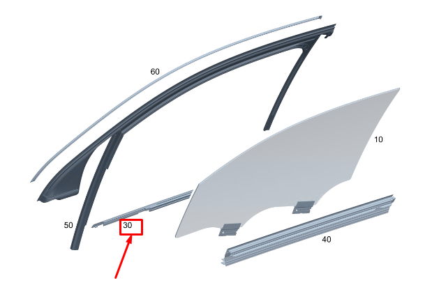 Neu MERCEDES-BENZ EQC Fensterdichtungsschiene vorne rechts außen A2937209600
