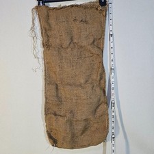 VTG Burlap Bag Feed Sack 25x13" Solid Brown No Logo Farm House Decor Distressed