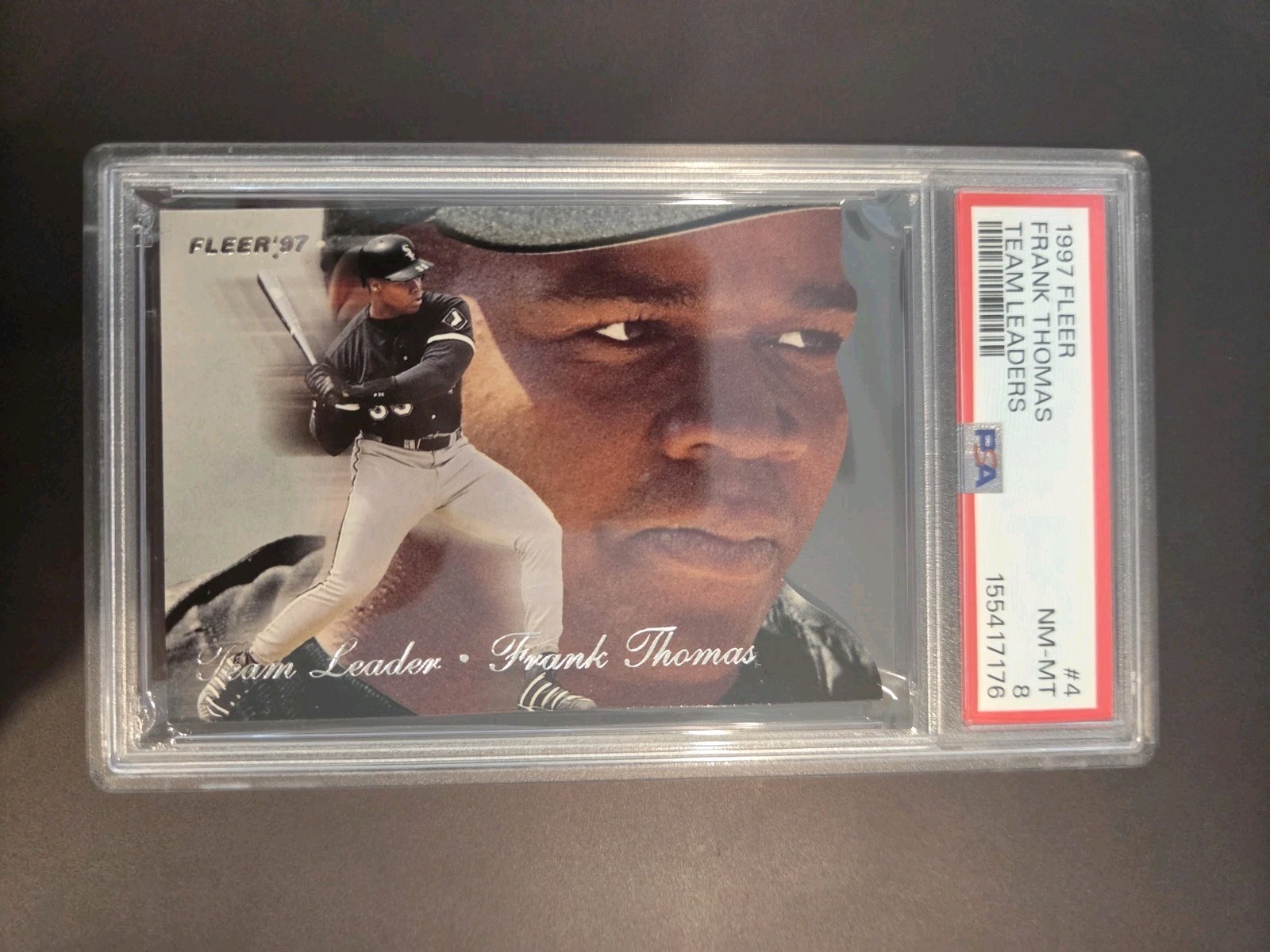 1997 Fleer Team Leaders #4 Frank Thomas Die-cut PSA 8