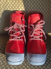 Palladium Pampa Puddle Cherry Red Lug Grip Sole Lite Lined Waterproof Boots NEW6