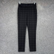 Calvin Klein Pants Womens 2 Gray Plaid Skinny Dress Pull On Stretch Workwear